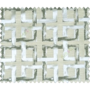 Square maze continuous design oil painting finish self design Dark Grey Black main curtain